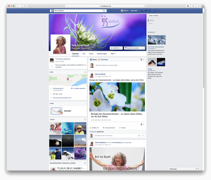 isis soulfood Facebook-Seite