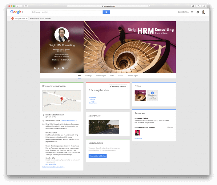 Strigl HRM Google+ Seite