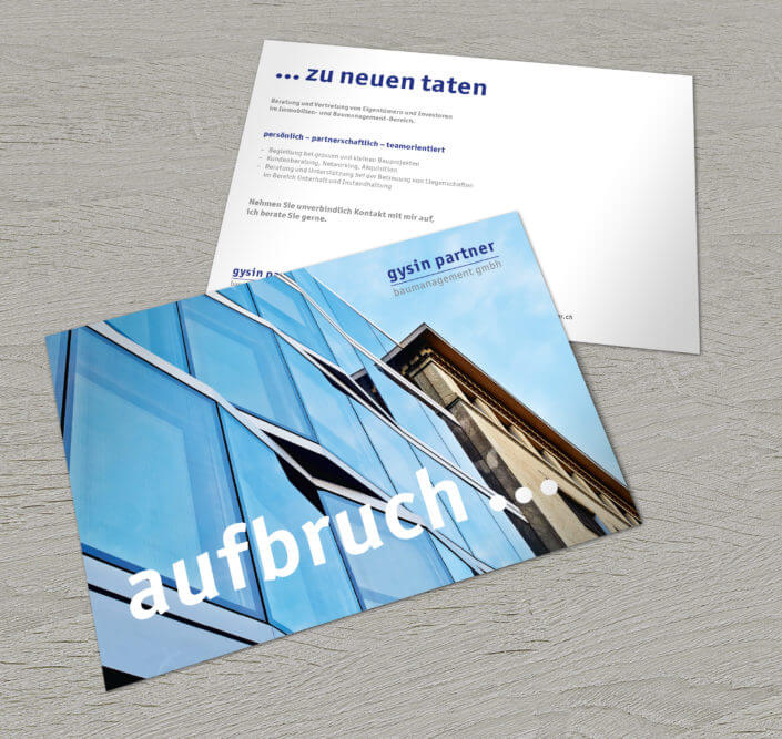 Gysin Partner Baumanagement Werbekarte