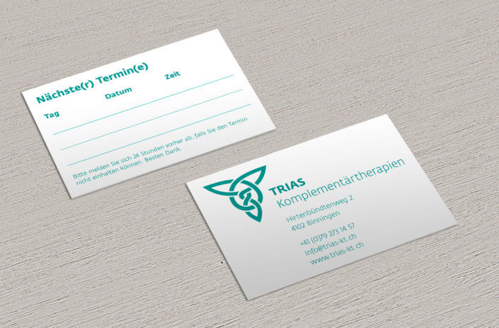 Trias-KT Logo und Terminkarte