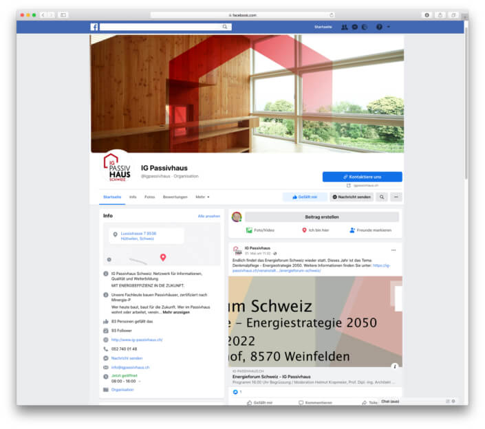 IG Passivhaus Facebook-Seite